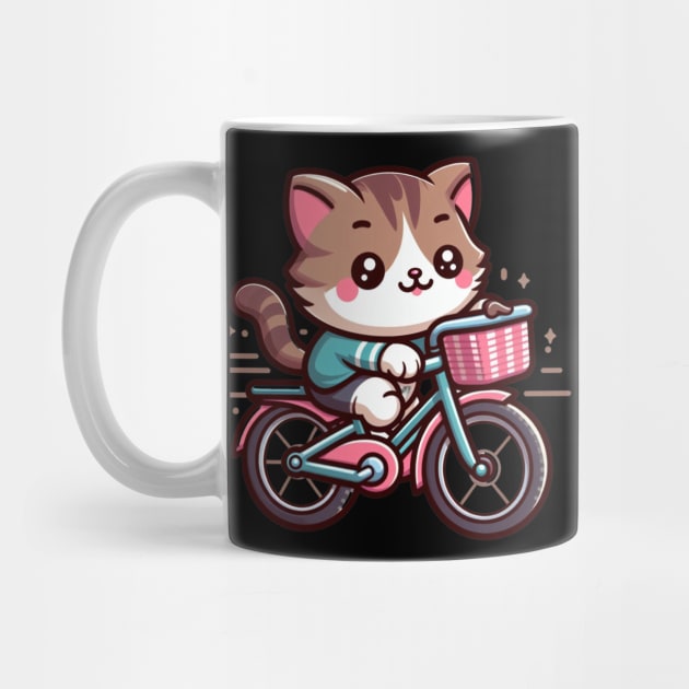 Pedaling Purr-fection: The Cute Cat On Bicycle by Divineshopy